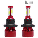 pair 4-sides H13 9008 LED Headlight Kit 2000W 6000K 300000LM Hi/low Beam Bulb@TE