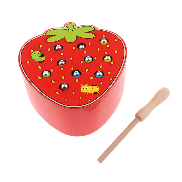 Catch Insect Game Toys Set, 10 Worms, Gift for Kids 3+,Strawberry