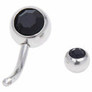 10pcs 14G Mixed Color Double Gem Belly Button Ring Body Jewelry Piercing Se