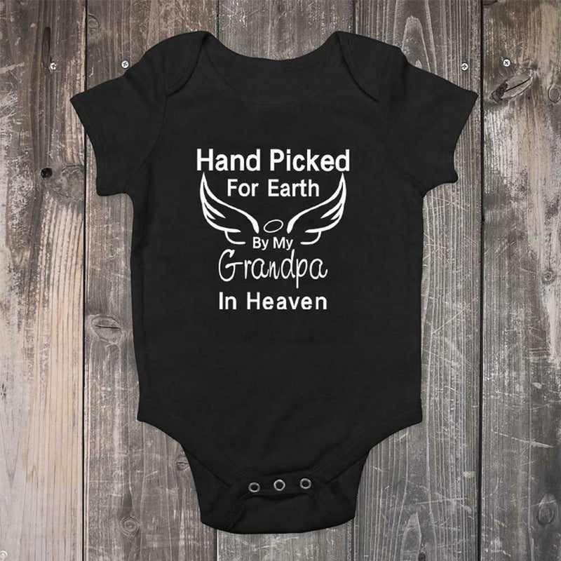 Summer Print Baby Boys Girls Romper Short Sleeve Sunsuit (Black 9-12M)