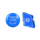 For BMW E90 M3 Engine Start + Steering Wheel M Button Replace Cover (Blue)