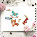 4pcs DIY Full Drill Special Shaped Diamond Painting Horse Candy Keychains