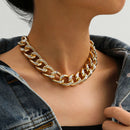 Punk Choker Necklace Rhinestone Hip Hop Thick Chunky Collar Women Jewelry