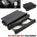 Universal Car Double Radio Pocket Drink Cup Holder Tools Storage Box H6K6
