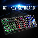 K16 Gaming Keyboard USB Wired Backlit Keyboard LED Gaming Keyboard 87 Keys