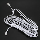 White RJ11 6P4C Modular Telephone Extenstion Lead Cable 6M 20ft
