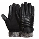 Leather Motorcycle Fleece Anti-slip Gloves Men Touch Screen Driving Gloves