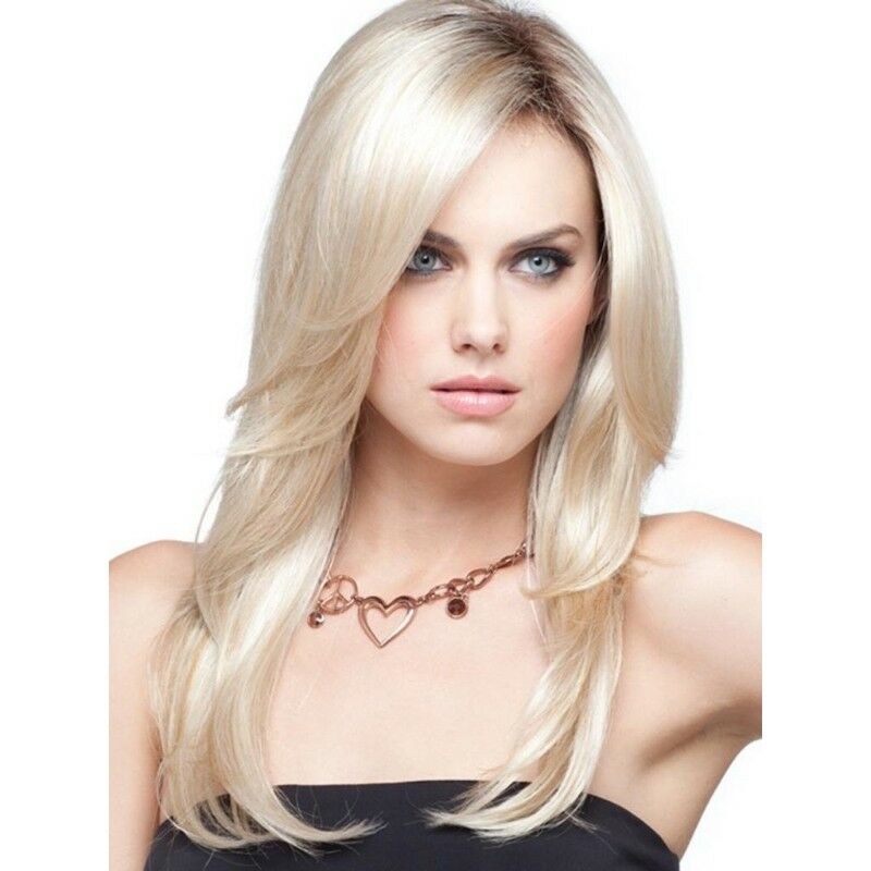 Women Ombre Brown/Blonde Long Wavy Wig Synthetic Hair Heat Resistant Fashion New