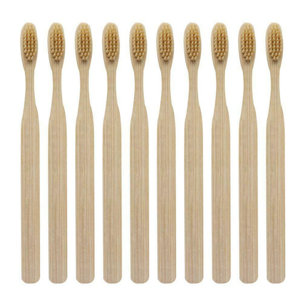 10pcs Environmental Soft Head Bamboo Oral Care Eco Toothbrush(Light Brown) A#S