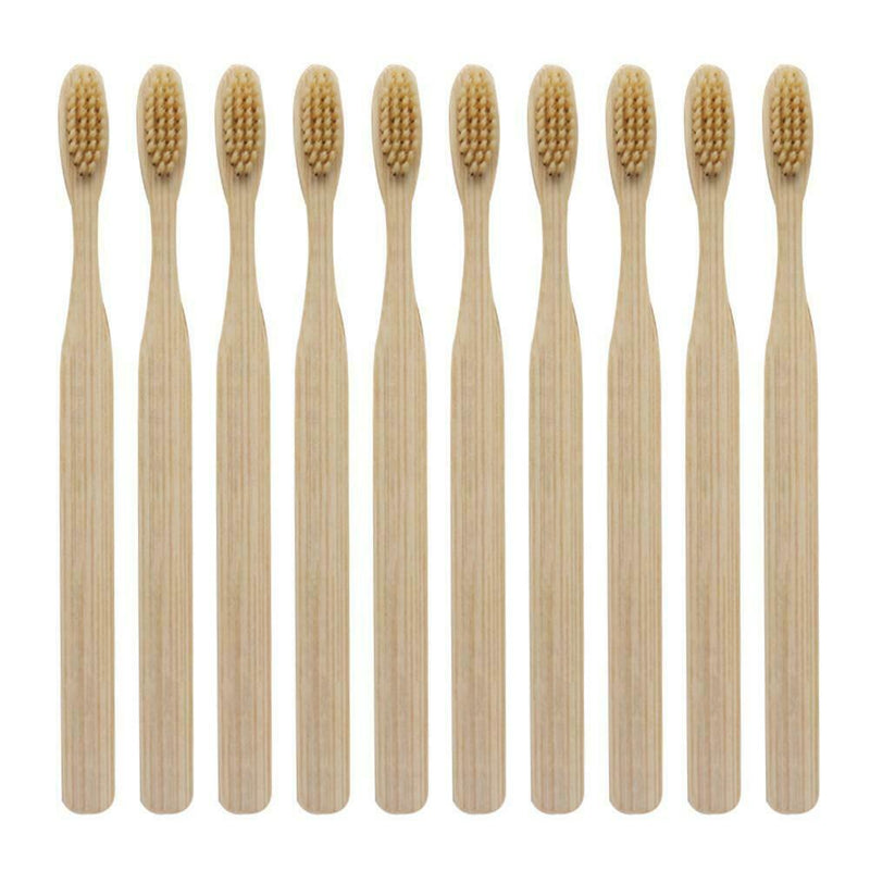 10pcs Environmental Soft Head Bamboo Oral Care Eco Toothbrush(Light Brown) A