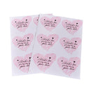 Pink Heart-shaped For Thank You Packaging  Stickers Stickers for Wedding JR