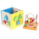 Activity Cube Toys Baby Montessori  Educational Wooden Bead Maze Shape Sorter