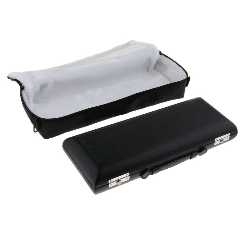 Flute Wooden Carry Padded Case with Storage Gig Bag Handbag - Black