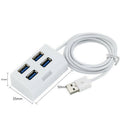 4 Ports USB 2.0 HUB Splitter Adapter External Converter for Desktop (White)