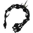 Gothic punk style rivet Lolita tiara black lace forehead headband Halloween
