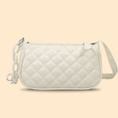 Fashion Lattice Pattern Women Handbag Chain Shoulder Underarm Bag (White)