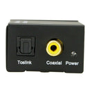 Digital Optical Coaxial Toslink to Analog RCA L/R Audio Converter Adapter --