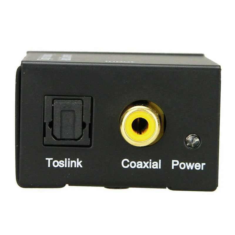 Digital Optical Coaxial Toslink to Analog RCA L/R Audio Converter Adapter --