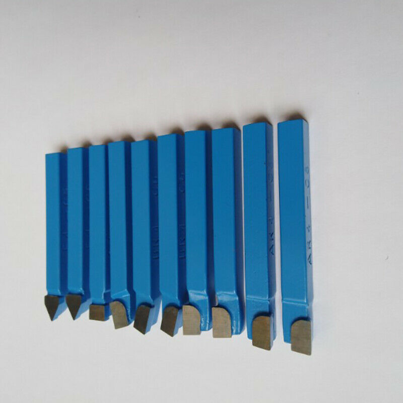 10Pcs Blue Carbide Lathe Tool Bit 1/4Inch Metal Tip Tipped Cutter Set For C I9R3
