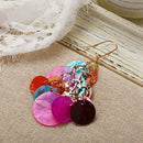 Multicolor Earrings Round Sequins Color Tassel Earrings Creative Fish Scale