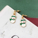 3 Pairs Christmas Tree Snowman Earrings Snowflake Dangles Jewelry (Style 3) A