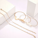 5 Pieces / Set Of Bracelets Shell Gravel Beaded Moon Bracelet Ladies Alloy