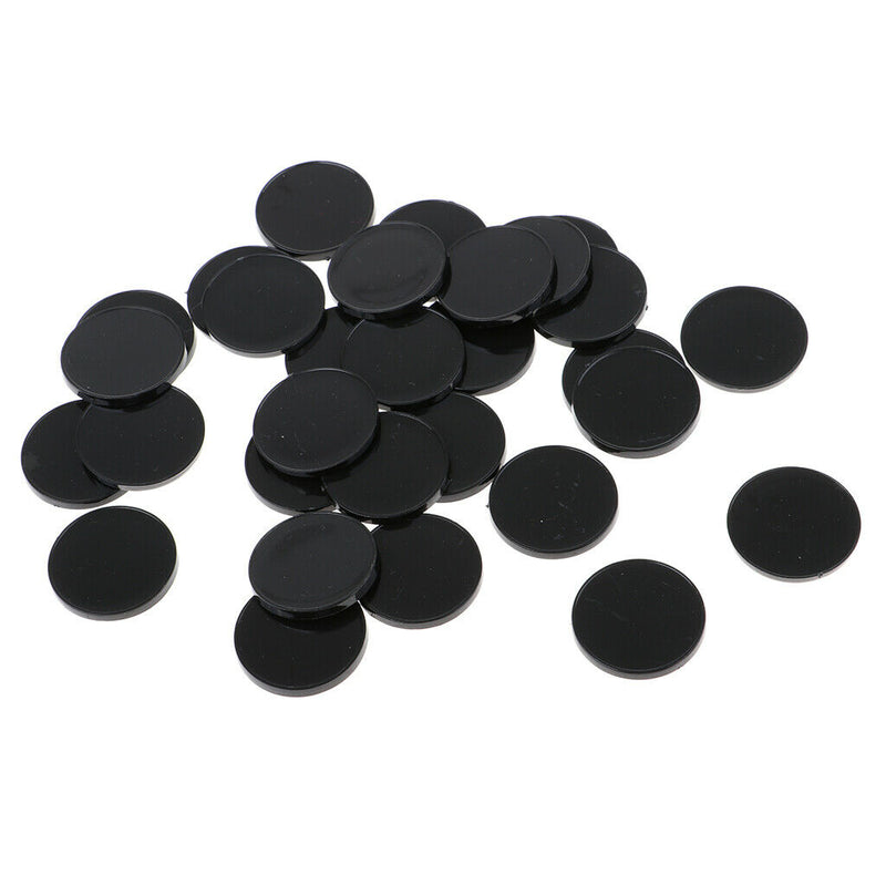 30x Round Black Plastic Bases 22mm - for Infinity,  RPG Wargaming