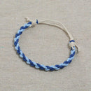 Colorful Weave Bracelet Ethnic Knit Rope Bangles Jewelry Gift (Dark Blue) A