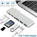 6 in 1 Type C USB C Hub 4K 30HZ Adapter Dongle USB 3.0 Port for MacBook Pro US