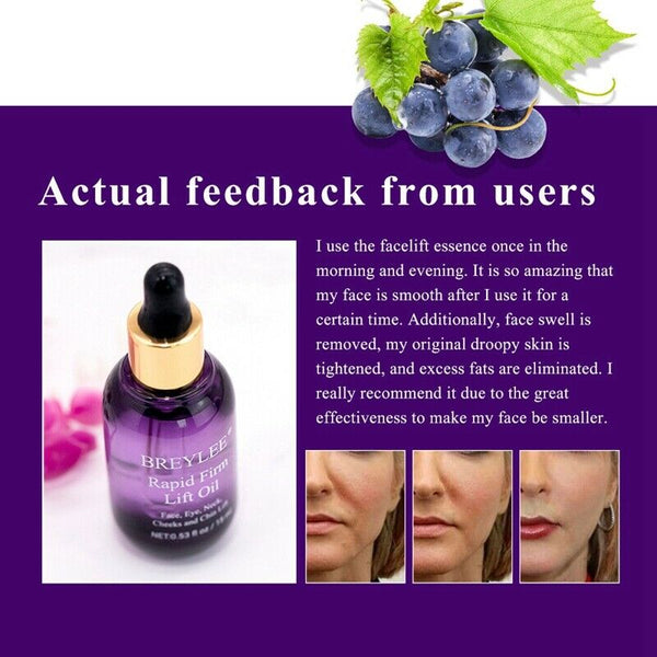 Breylee Essential Oils Rapid Firming Lifting Face Essence Oil Massage Anti  Q2G9