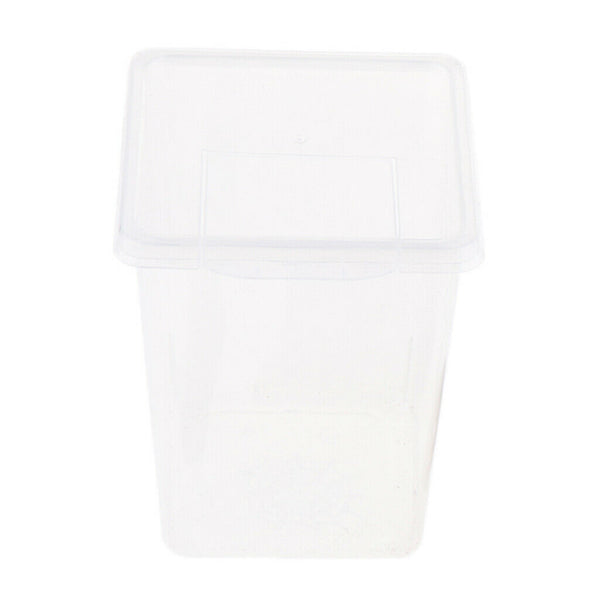 4x Clear Plastic Insect Habitat Feeding Box Container DURABLE 8x8x11cm