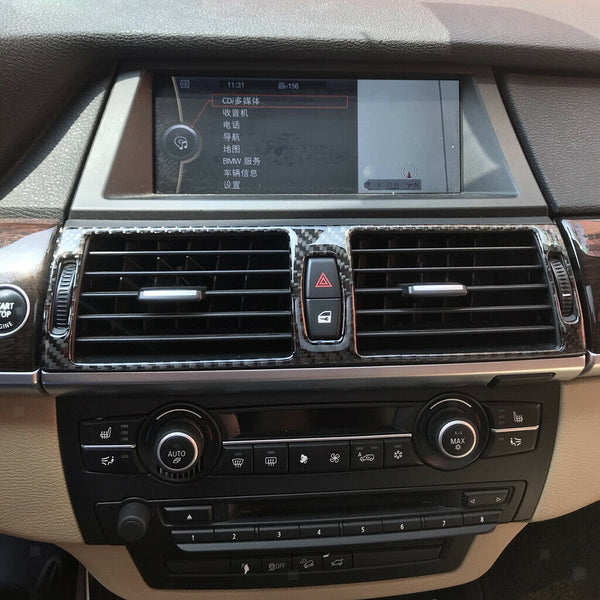 Carbon Fiber Car Central Control Panel Cover for BMW e70 e71 X5 X6 2008-2013.