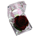 Handmade Preserved Rose With Acrylic Crystal Ring Box For Proposal Engageme C1S4