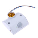 E27 Infrared Motion Sensor Automatic Light Lamp Bulb Holder Stand Switch White