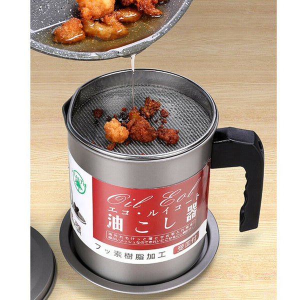 2pcs 1.7L Kitchen Oil Dripping Pot - Non Stick Container / Strainer Grease Can