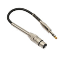 3P XLR Female Jack to 1/4" 6.35mm Male Plug Stereo Microphone Cable Adapter