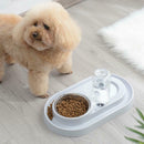 2 in 1 Dual Port Pet Dog Cat Automatic Feeder+Drinker Food Water Bowl Dispenser