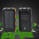 10000mAh Dual USB Portable Solar Power Bank LED Charger Case Compass White