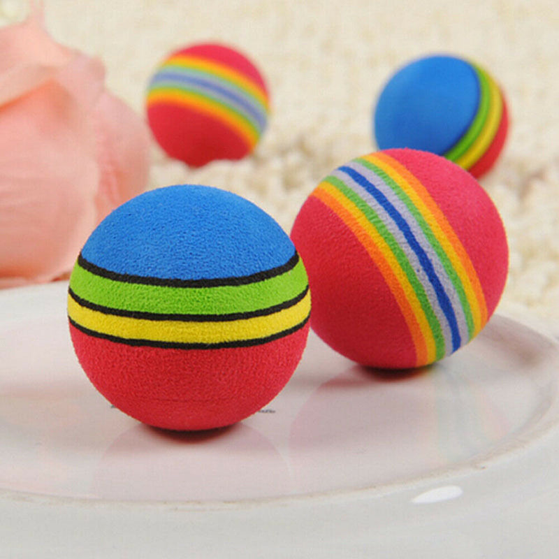 6pcs Pet Cat Kitten Soft Foam Rainbow Play Balls Colorful Funny Activity Toys AU
