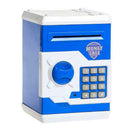 Electronic Piggy Bank ATM Password Money Automatic Save Safe Box(White Blue