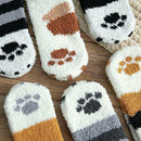 6 Pairs Winter Fleece Socks Women Plush Cute Cat Claw Sleeping Floor Socks
