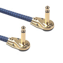3x 8 inch Guitar Effect Pedal Patch Cables 6.35mm Right Angle Guitar Accessoreis