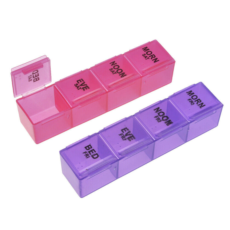 Monthly Pill Organizer Pills Holder For Travel 28 Day Compartments Transparent