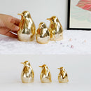 2pieces Golden Bird Statue Desktop Ceramic Display Home Office Decor M+L