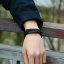 Retro Weave Cowhide Leather Rope Bracelet Ethnic Charm Bangle Men Jewelry