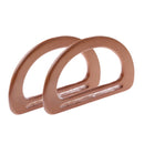 2pcs Handmade Wooden Purse Handbag Handle Replacement Bag Accessories Brown