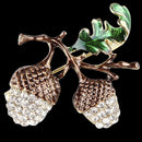 Nut Brooch Pin Rhinestone Crystal Cute Plant Brooch Pins Jewelry Gift Chic NTM&