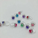 36pcs Colorful Rhinestone Gem Rings in Box, Adjustable Little Girl Jewel Ri