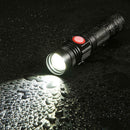 Mini XML T6 LED Flashlight USB Charging Zoomable 3 Modes Outdoor Torch