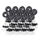 600 Pcs/100 Groups Fishing Bobber Stopper 6 In 1 Black Rubber Oval Float Sp